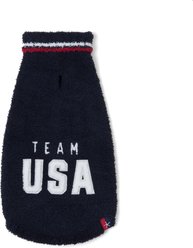 Barefoot Dreams CozyChic Team USA Dog Sweater, Indigo Multi, XX-Large