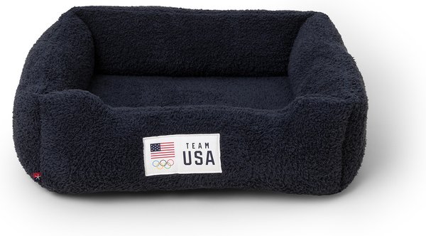 Show full view: Barefoot Dreams CozyChic Team USA Dog Bed, Indigo, Medium slide 1 of 2