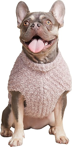 Show full view: Barefoot Dreams CozyChic Ribbed Dog Sweater, Vintage Rose/Ballet Pink, X-Large slide 1 of 3