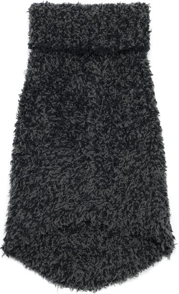 Show full view: Barefoot Dreams CozyChic Ribbed Dog Sweater, Heathered Carbon/Black, Large slide 2 of 3