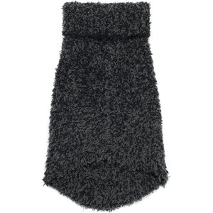 Barefoot Dreams CozyChic Ribbed Dog Sweater, Heathered Carbon/Black, X-Small