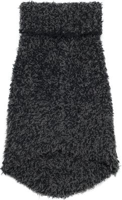 Show full view: Barefoot Dreams CozyChic Ribbed Dog Sweater, Heathered Carbon/Black, X-Small slide 2 of 3