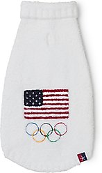 Barefoot Dreams CozyChic Team USA Flag Olympic Ring Dog Sweater, Pearl Multi, Small slide 1 of 2