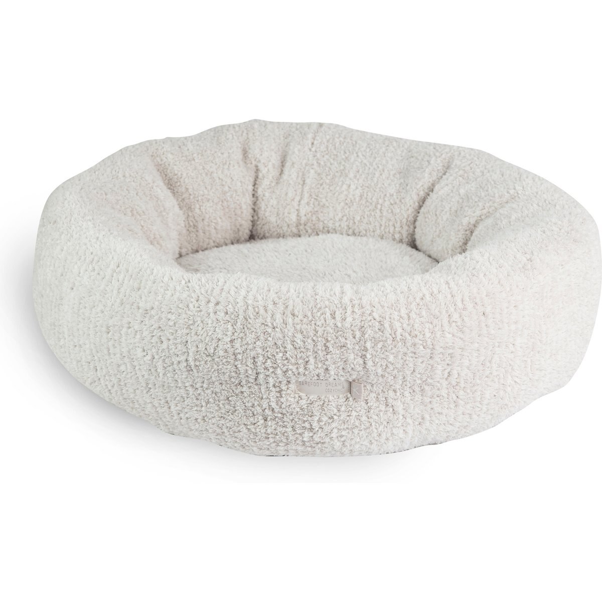 Barefoot Dreams CozyChic Round Dog Bed, Pearl/Silver, Small