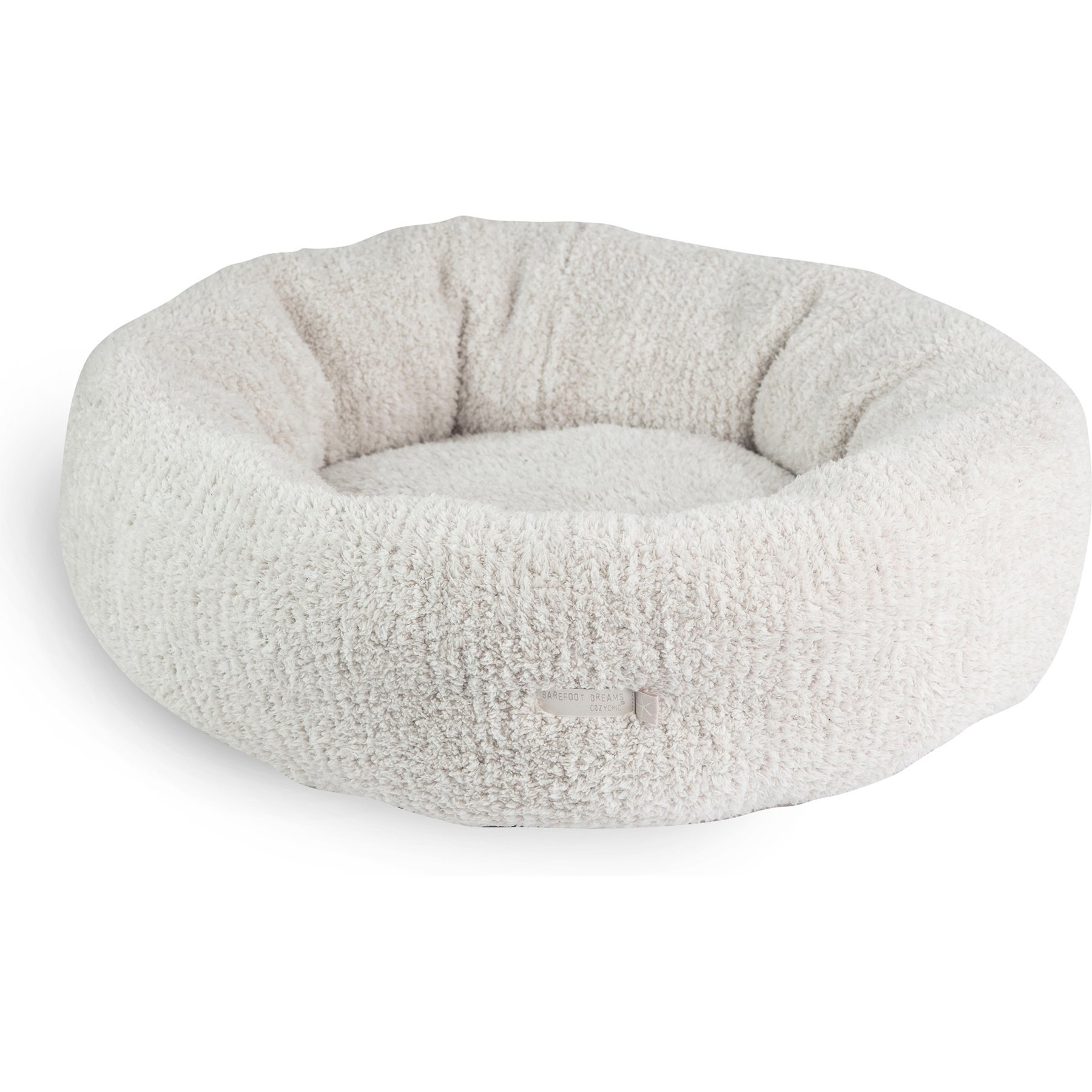 Barefoot Dreams CozyChic Round Dog Bed, Pearl/Silver, Small