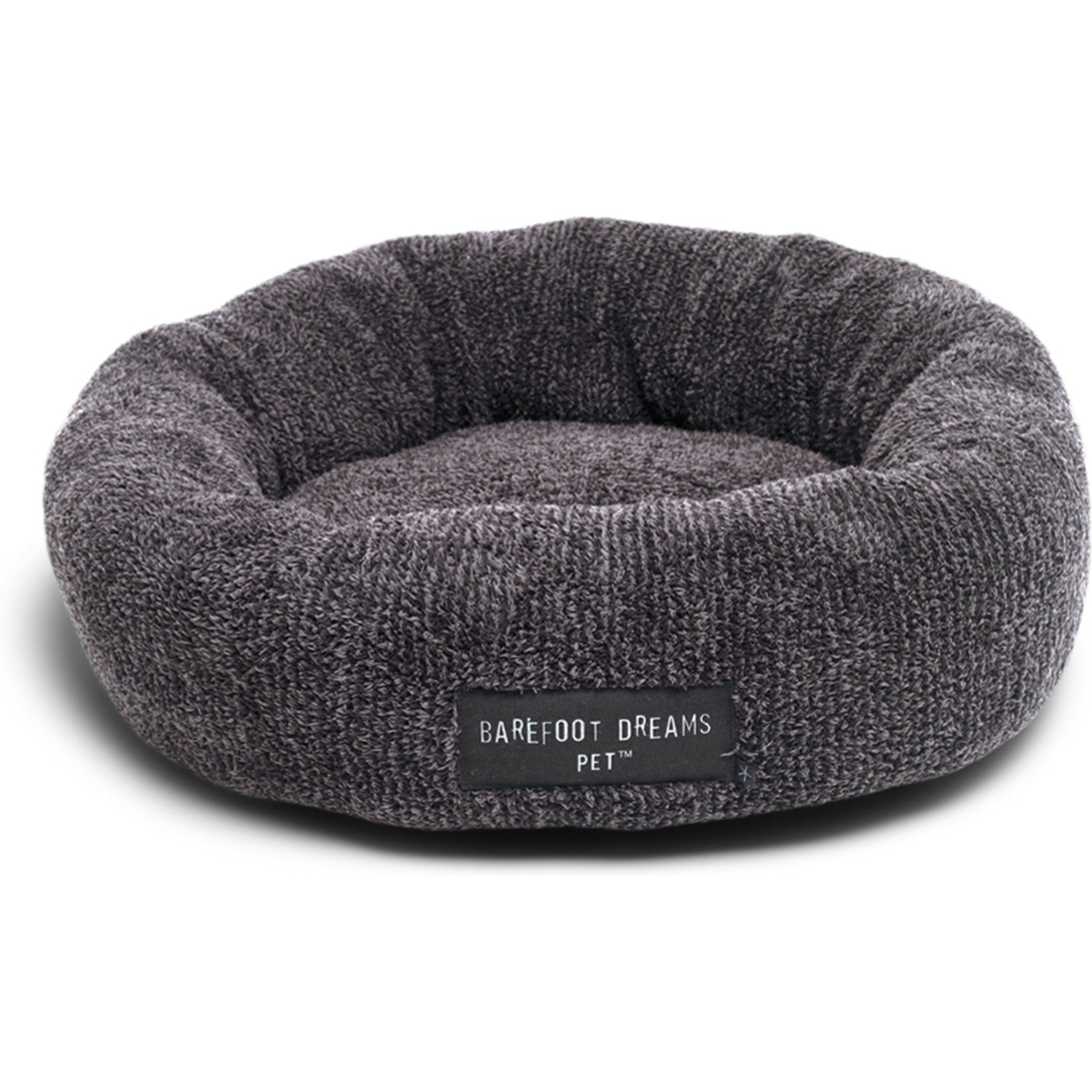 Barefoot Dreams CozyChic Round Dog Bed, Carbon/Black, Medium