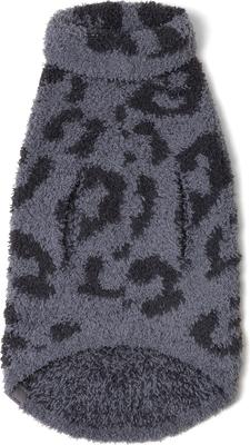 Show full view: Barefoot Dreams CozyChic Barefoot in the Wild Dog Sweater, Graphite/Carbon, X-Large slide 2 of 2