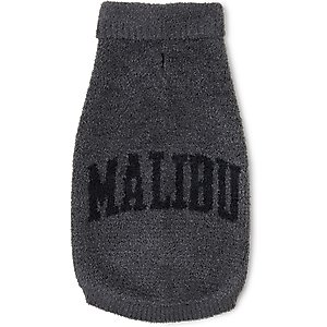 Barefoot Dreams CozyChic Lite Malibu Dog Sweater, Carbon/Black, XX-Large