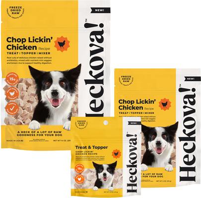 Show full view: Heckova! Chop Lickin' Chicken Raw Freeze-Dried Dog Treats, 4-oz bag slide 9 of 12