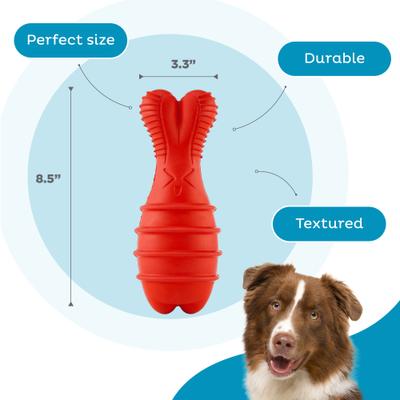 Show full view: Petstages Grunt Fetch Bunny Stick Dog Chew Toy, Red slide 3 of 10