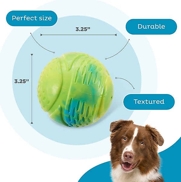 Show full view: Petstages Grunt N Punt Squeaky Tennis Ball Dog Toy, Yellow & Green slide 3 of 10