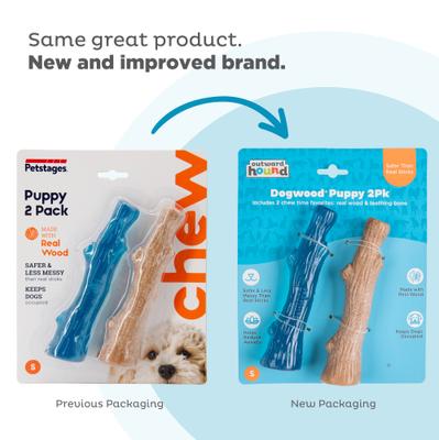 Show full view: Petstages Dogwood Tough Puppy Chew Toy, Small, 2 count slide 10 of 13