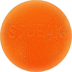 Outward Hound Orbee-Tuff Squeak Ball Tough Dog Chew Toy, Orange