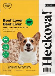 Heckova! Beef Lover Beef Liver Raw Freeze-Dried Dog Treats, 14-oz bag