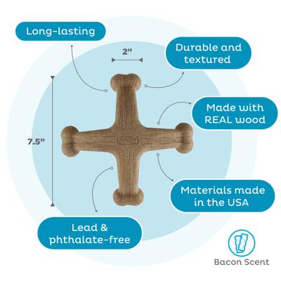 Show full view: Outward Hound Dogwood Jack Bacon Scented Tough Dog Chew Toy, Large slide 4 of 10