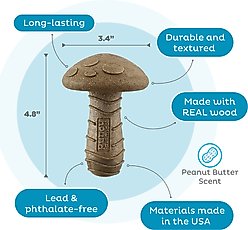 Outward Hound Dogwood Mushroom Peanut Butter Scented Tough Dog Chew Toy, Medium slide 2 of 8