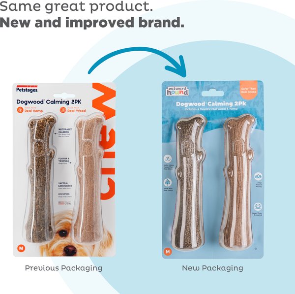 Show full view: Petstages Dogwood Calming Bone Tough Dog Chew Toy, Medium, 2 count slide 9 of 12