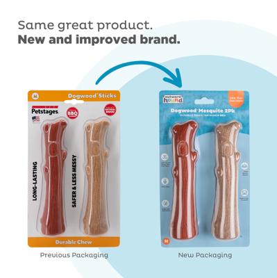 Show full view: Petstages Dogwood BBQ & Natural Flavor Bone Tough Dog Chew Toy, Medium, 2 count slide 9 of 12