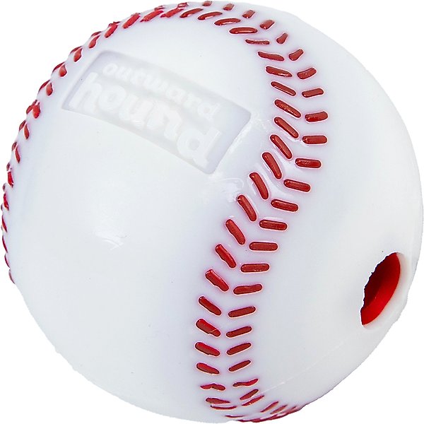 Show full view: Outward Hound Sport Ballz Baseball Treat-Dispensing Fetch Ball Dog Toy slide 1 of 11