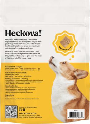 Show full view: Heckova! Beef Lover Beef Liver Raw Freeze-Dried Dog Treats, 14-oz bag slide 3 of 10