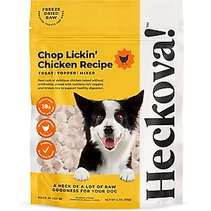 Heckova! Chop Lickin' Chicken Raw Freeze-Dried Dog Treats, 4-oz bag