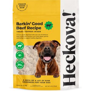 Heckova! Barkin' Good Beef Raw Freeze-Dried Dog Treats, 4-oz bag