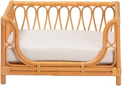 Bencmate Indoor Bohemian Rattan Orthopedic Square Sleeping Platform Novelty Elevated Dog & Cat Bed, Beige, Medium slide 1 of 6