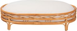 Bencmate Bohemian Rattan Orthopedic Oval Sleeping Platform Novelty Elevated Dog & Cat Bed, Beige, Medium slide 1 of 4