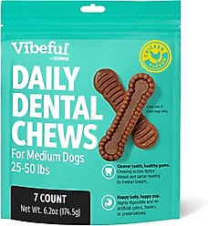 Vibeful Medium Daily Dental Chews for Dogs, Chicken Flavor, 7 count