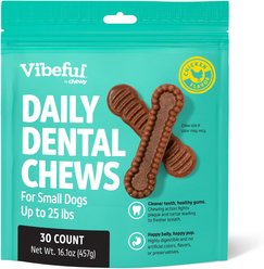 Vibeful Small Daily Dental Chews for Dogs, Chicken Flavor, 30 count