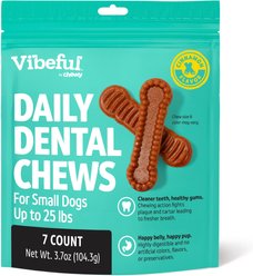 Vibeful Small Daily Dental Chews for Dogs, Cinnamon Flavor, 7 count