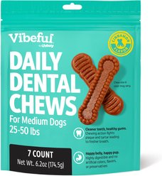 Vibeful Medium Daily Dental Chews for Dogs, Cinnamon Flavor, 7 count