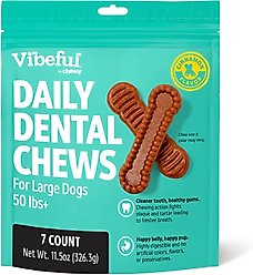Vibeful Large Daily Dental Chews for Dogs, Cinnamon Flavor, 7 count