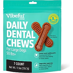 Vibeful Large Daily Dental Chews for Dogs, Cinnamon Flavor, 7 count