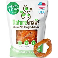 Nature Gnaws USA Turkey Rings Natural Dog Chew Treats, 8-oz bag