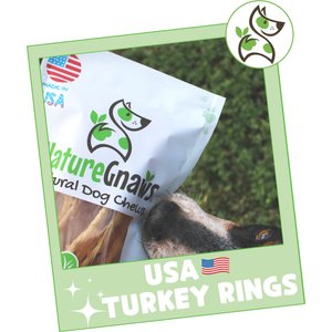 Nature Gnaws USA Turkey Rings Natural Dog Chew Treats, 8-oz bag