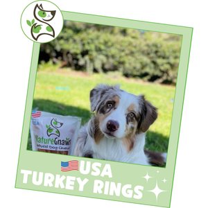 Nature Gnaws USA Turkey Rings Natural Dog Chew Treats, 8-oz bag