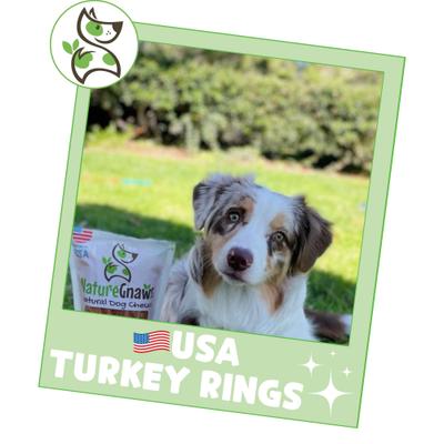 Show full view: Nature Gnaws USA Turkey Rings Natural Dog Chew Treats, 8-oz bag slide 7 of 9