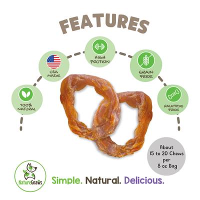 Show full view: Nature Gnaws USA Turkey Rings Natural Dog Chew Treats, 8-oz bag slide 3 of 9