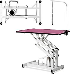 Cesicia Z-Lift Adjustable Height Dog Grooming Table, Pink, 21 to 36-in