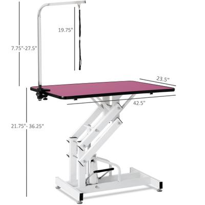 Show full view: Cesicia Z-Lift Adjustable Height Dog Grooming Table, Pink, 21 to 36-in slide 2 of 8