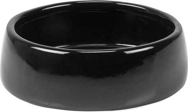 Primitives By Kathy Fishbones Ceramic Dog & Cat Bowl, Black, 2-cup