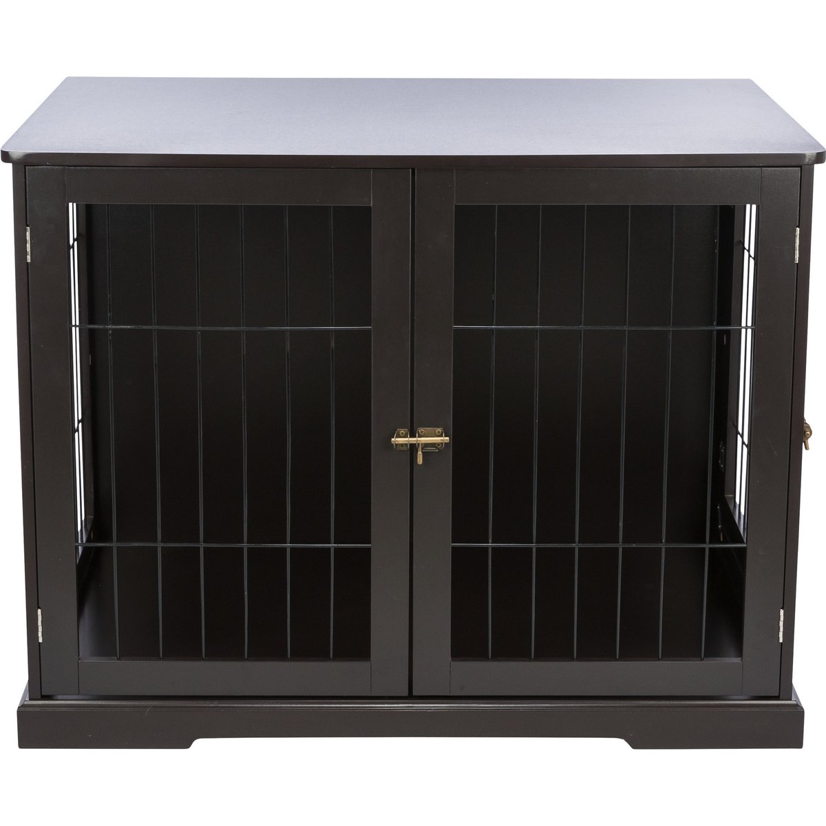 TRIXIE Wood & Wire Furniture Side Table Pet Crate, Large, Espresso Brown