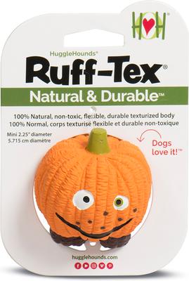 Show full view: HuggleHounds Gourdie Ruff-Tex Squeaky Ball Dog & Cat Toy, Orange, Small slide 4 of 8