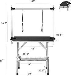 Cesicia Folding Dog & Cat Grooming Table, Black, 46-in slide 2 of 5