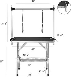 Cesicia Folding Dog & Cat Grooming Table, Black, 42-in slide 2 of 5
