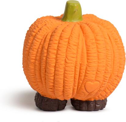 Show full view: HuggleHounds Gourdie Ruff-Tex Squeaky Ball Dog & Cat Toy, Orange, Small slide 3 of 8