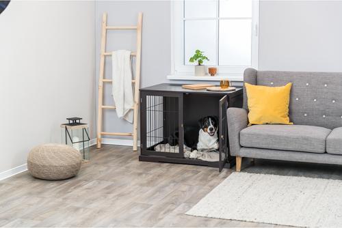 Show full view: TRIXIE Wood & Wire Furniture Side Table Pet Crate, Large, Espresso Brown slide 3 of 9