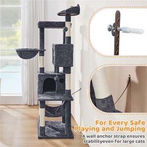 Yaheetech Multi-Level Cat Tree, 73-in, Dark Gray