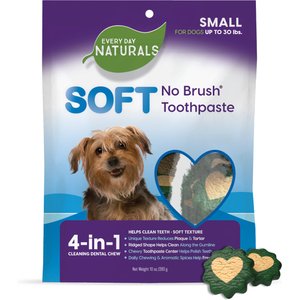 Every Day Naturals Soft No Brush Toothpaste Small Dental Dog Treats, 10-oz bag
